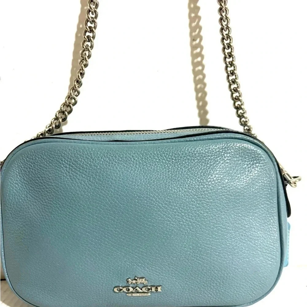 Coach blue leather crossbody handbag - Picture 8 of 12